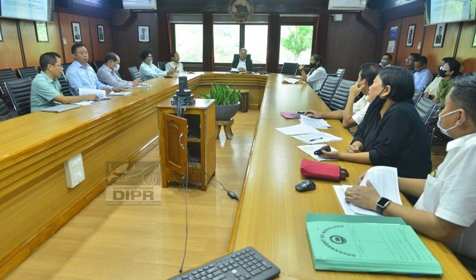 Departments of Fisheries & Aquatic Resources, Land Resources and Soil & Water Conservation attended the review meeting with the Nagaland Chief Secretary on July 22. (DIPR Photo)